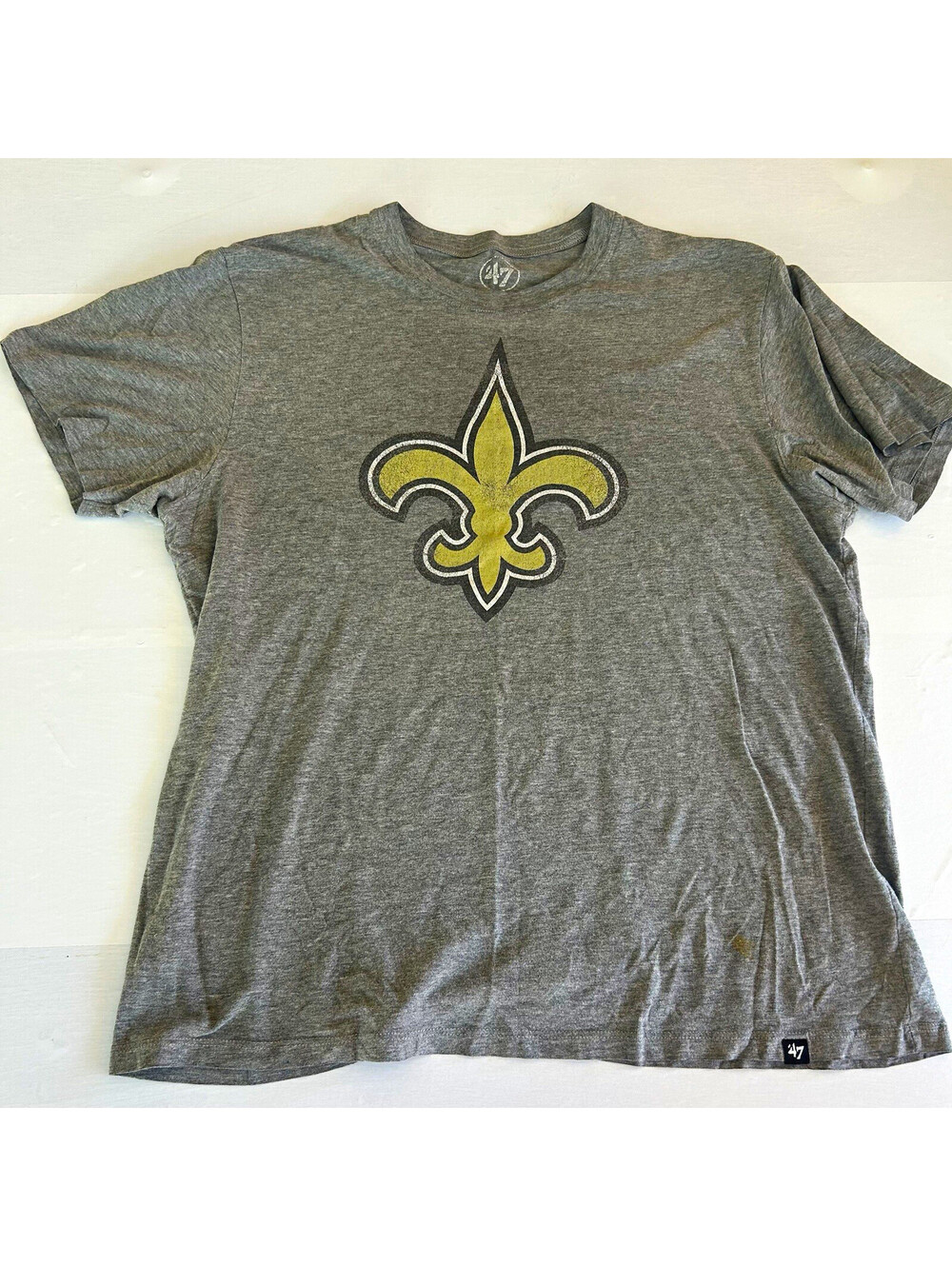 New Orleans Saints NFL Fleur-de-Lis T-Shirt, Gray, Size L